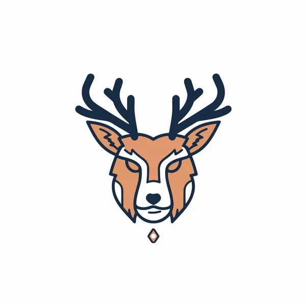 鹿头矢量标志设计模板 鹿头图标 — 图库矢量图片