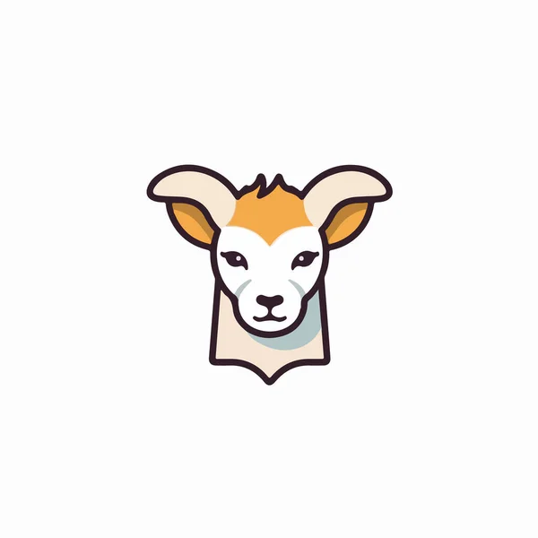 Lindo Oveja Mascota Logo Diseño — Vector de stock