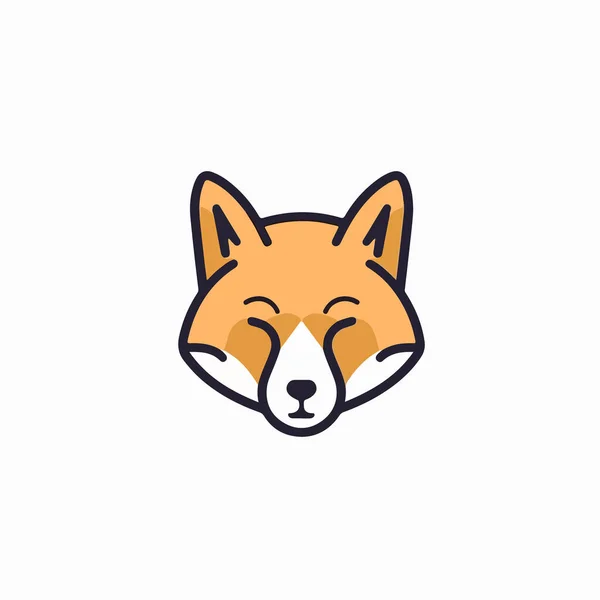 Cute Fox Głowa Logo Projekt Wektor Ilustracja — Wektor stockowy