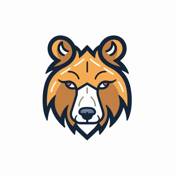 Logo Mascotte Lion Logo Mascotte Ours Sauvage Illustration Vectorielle Mascotte — Image vectorielle