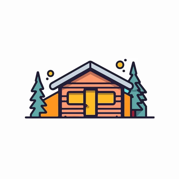Casa Camping Vector Ilustración Estilo Plano Aislado — Vector de stock