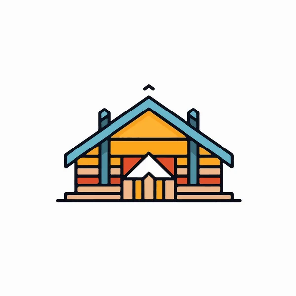 Casa Camping Vector Ilustración Estilo Plano Aislado — Vector de stock