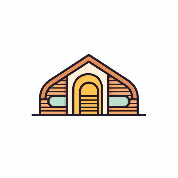 Vetor Ícone Conceito Casa Com Telhado Telhado —  Vetores de Stock