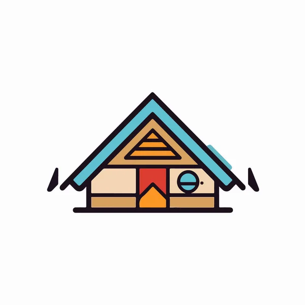 Campinghaus Vektor Illustration Flachen Stil Isoliert — Stockvektor