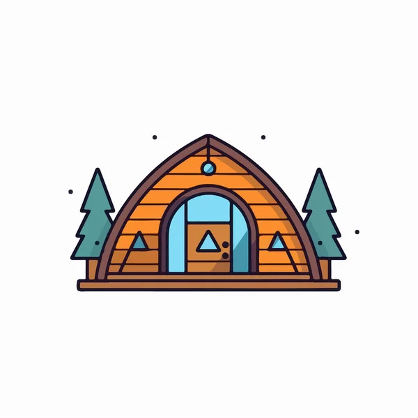 Camping Tent Icon Design Vector Illustration — Stock Vector