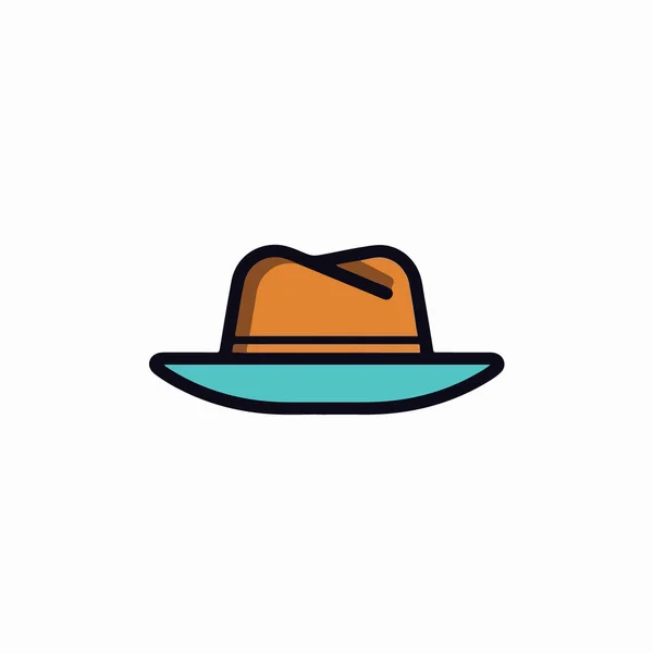 Kovboy Şapkası Simgesi Vektör Çizimi Şablonu — Stok Vektör