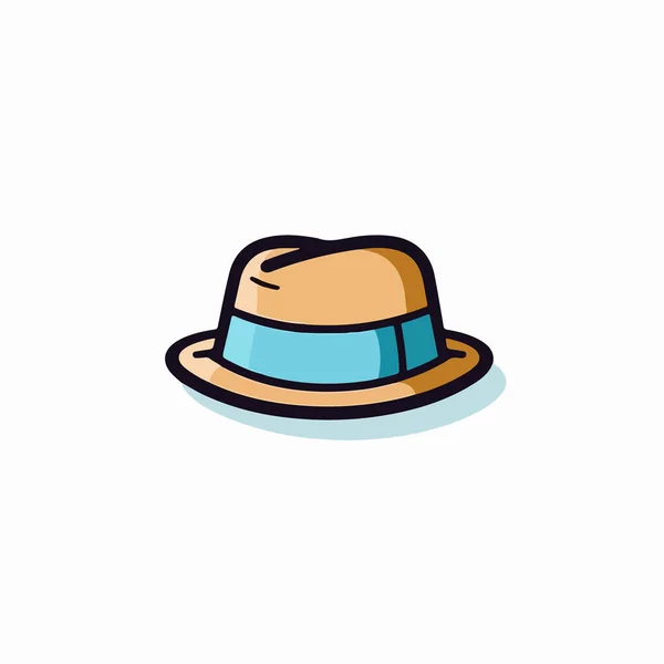 Καλοκαιρινό Καπέλο Διάνυσμα Εικονίδιο Καλοκαιρινό Καπέλο Γραμμή Διάνυσμα Εικονίδιο Καλοκαιρινό — Διανυσματικό Αρχείο