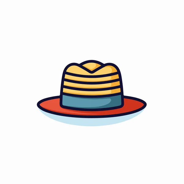 Векторная Иллюстрация Значка Пляжной Шляпы — стоковый вектор