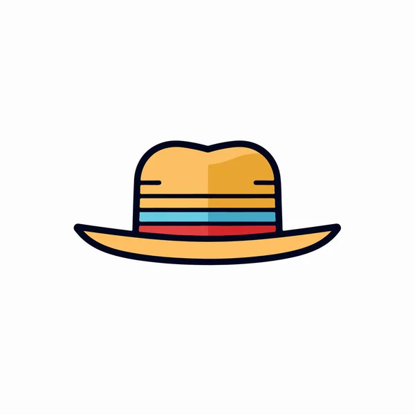 Καπέλο Επίπεδη Εικονίδιο Διανυσματική Απεικόνιση — Διανυσματικό Αρχείο