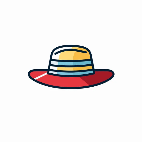 Εικονίδιο Καπέλου Παραλίας Καλοκαίρι Σύμβολο Διανυσματική Απεικόνιση — Διανυσματικό Αρχείο