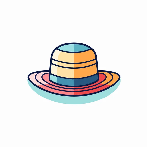 Παραλία Καπέλο Εικονίδιο Καλοκαίρι Διακοπές Εικονίδιο Σχεδιασμό — Διανυσματικό Αρχείο