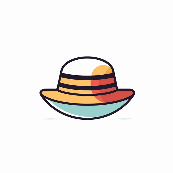Beach Hat Line Icon Vector Illustration — 스톡 벡터