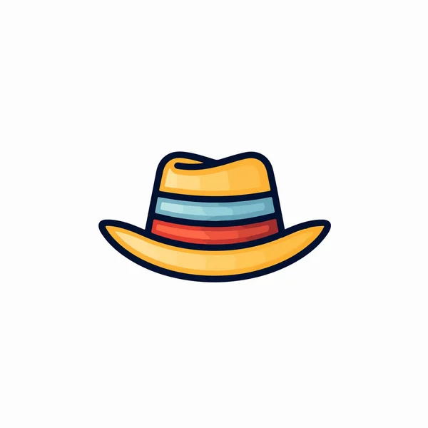 Şapka Ikonu Çizgi Düz Renk Simgesi Vektör — Stok Vektör