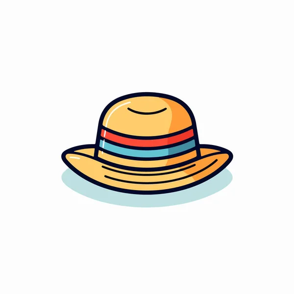 Sombrero Playa Icono Vector Ilustración — Vector de stock