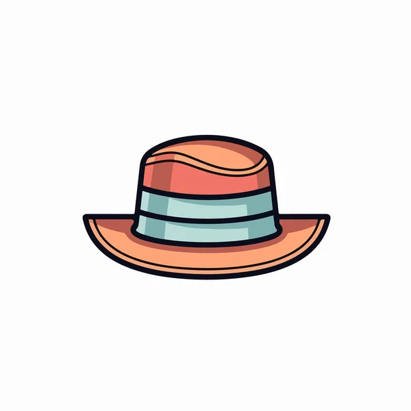 Καλοκαιρινό Καπέλο Απομονωμένο Εικονίδιο Διανυσματική Απεικόνιση Σχεδιασμό — Διανυσματικό Αρχείο