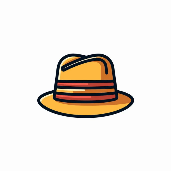 Orange Hatt Ikon Isolerad Vit Bakgrund Sommarens Symbol Vektor Illustration — Stock vektor