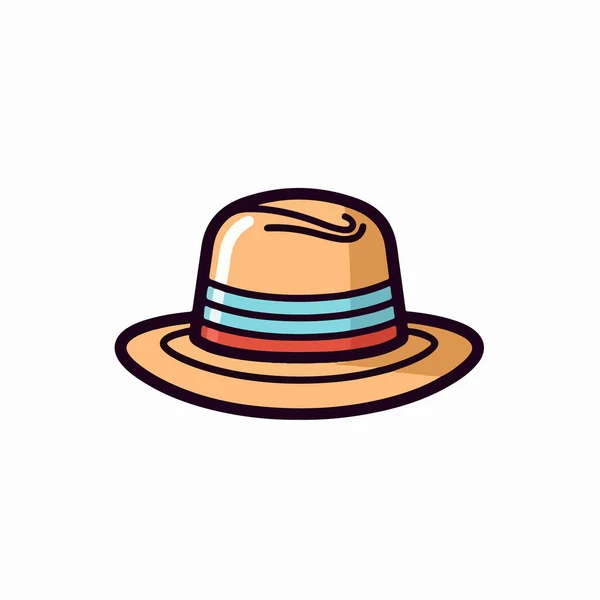 Vector Ilustración Diseño Sombrero Playa Icono — Vector de stock