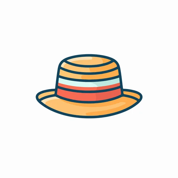 Икона Линии Шляпы Летние Каникулы Туризм — стоковый вектор