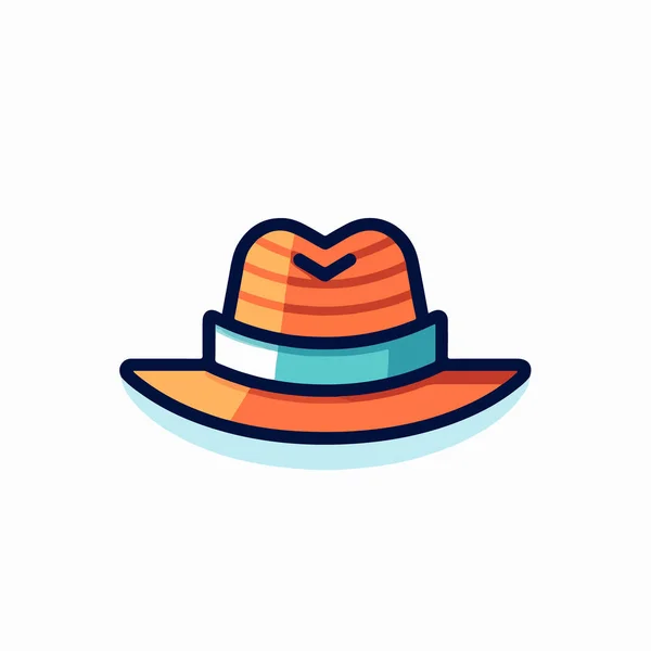 Vector Illustration Beach Hat Icon — Stock Vector