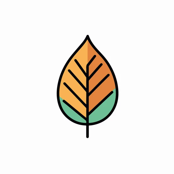 Podzimní Listy Ploché Ikony — Stockový vektor