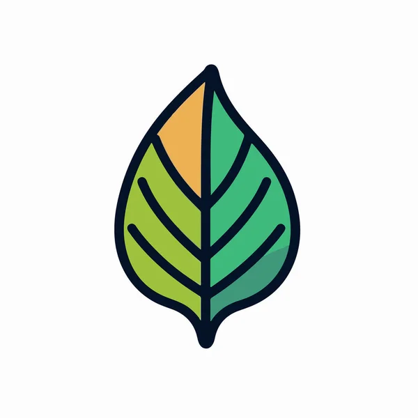 Vector Illustration Design Eco Leaf Logo Icon Isolated White — Stock Vector