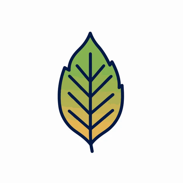 ツリーエコロジーラインスタイルのアイコンベクトルデザインの葉 — ストックベクタ
