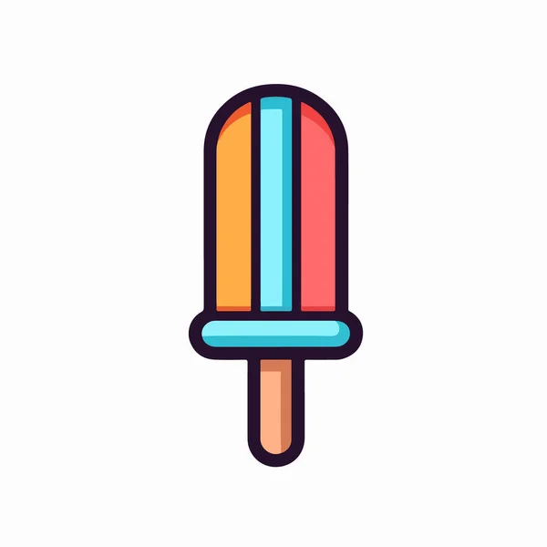 Ice Cream Stick Icon Filled Outline Style — Stock Vector