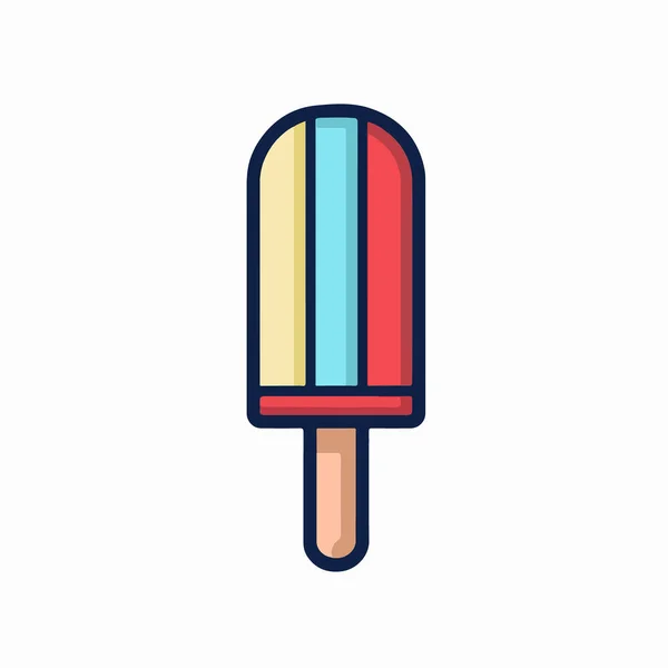 Süßes Dessert Sahne Eis Stick Symbol — Stockvektor