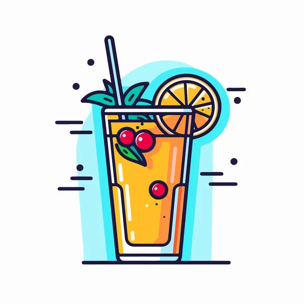 Icona Bicchiere Cocktail Illustrazione Vettoriale — Vettoriale Stock