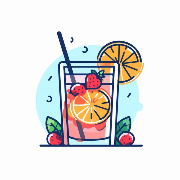 Lemonade Fresh Fruits Berries — Stock Vector