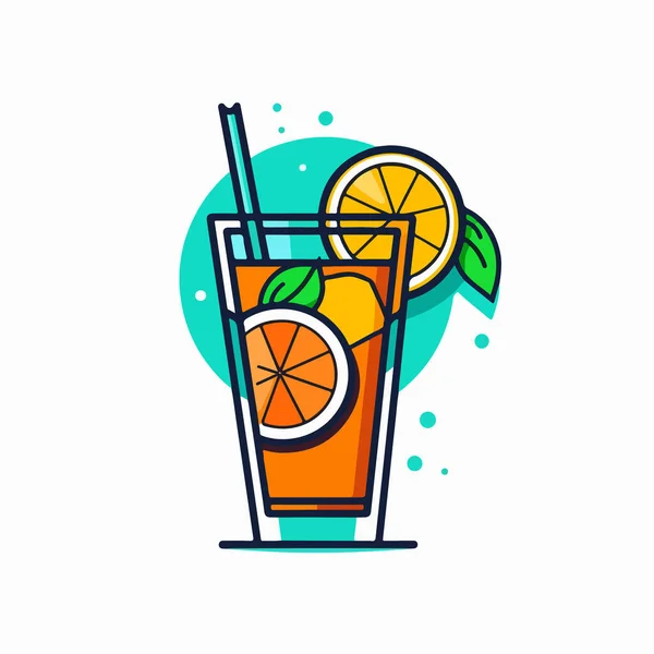 Cocktail Ikon Vektor Illustration — Stock vektor
