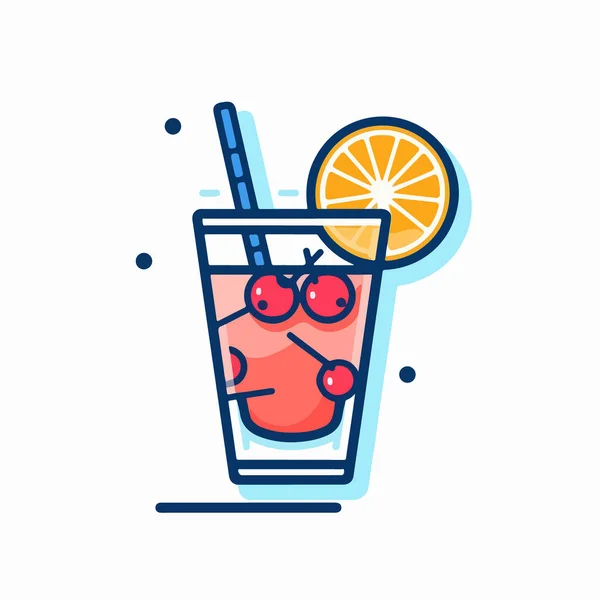 Vektor Illustration Cocktail Med Citron — Stock vektor