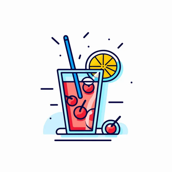 Icône Verre Cocktail Dans Style Contour — Image vectorielle