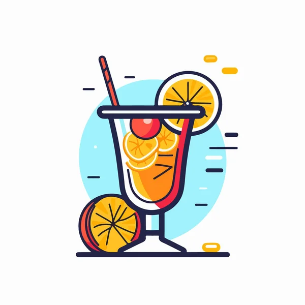 Cocktails Und Zitronen Icon Vektorillustration — Stockvektor