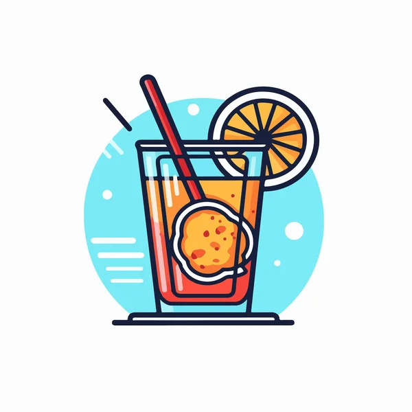Cocktail Icona Disegno Vettoriale Illustrazione — Vettoriale Stock