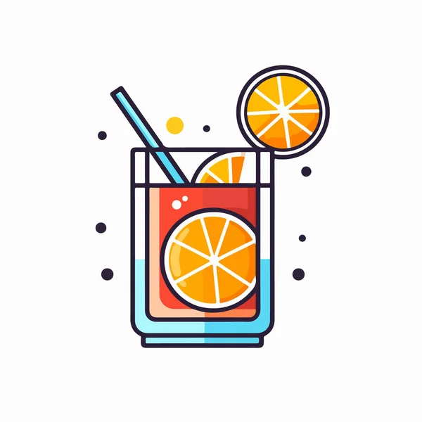 Χυμό Πορτοκαλιού Ποτό Εικονίδιο Διάνυσμα Γυαλί — Διανυσματικό Αρχείο