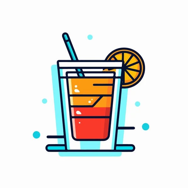 Cocktail Symbol Vektor Sommer — Stockvektor