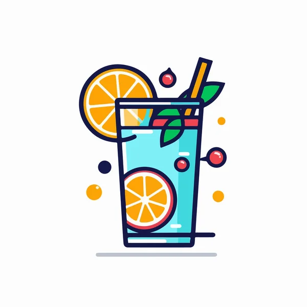 Cocktail Icon Designvektor Illustration Zum Sommergetränk — Stockvektor