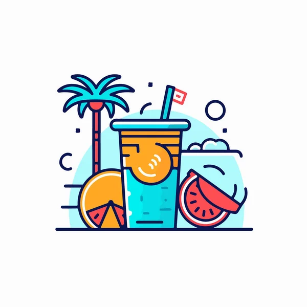 Icône Cocktail Vecteur Logotype — Image vectorielle