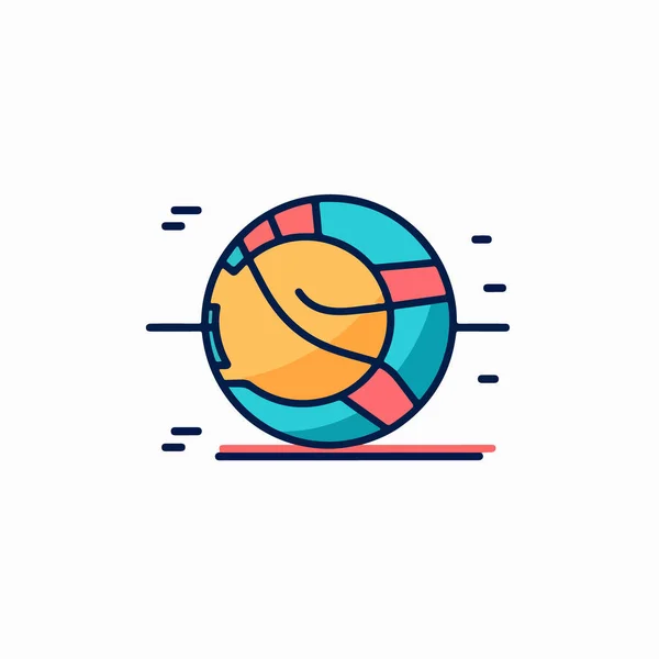 Basketbal Bal Lijn Pictogram Vector Ontwerp — Stockvector