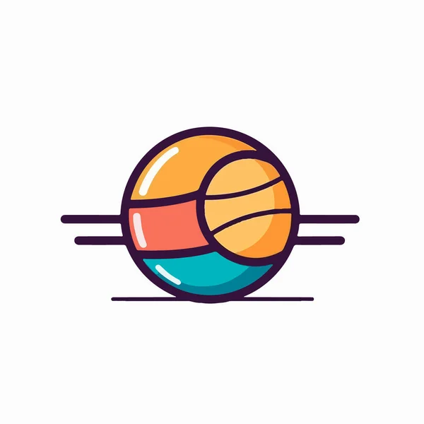 Мяч Баскетбол Спорт Мяч Баскетбол Плоского Цвета Значок Vec — стоковый вектор
