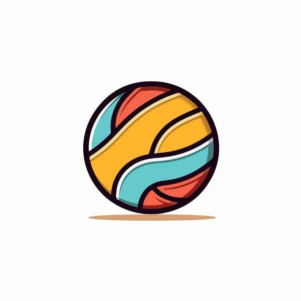Векторный Значок Пляжного Мяча Иконка Пляжного Отдыха Летний Символ — стоковый вектор