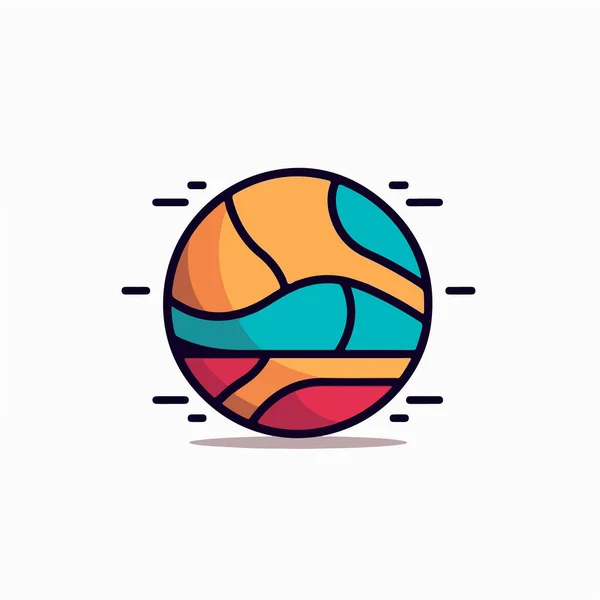Volleyboll Ikon Platt Stil Sport Sommar Strand Strand Sommar Semester — Stock vektor