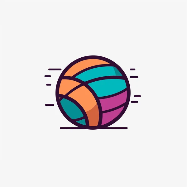 Pelota Baloncesto Baloncesto Deporte Abstracto Círculo Fondo Plano Icono Color — Archivo Imágenes Vectoriales