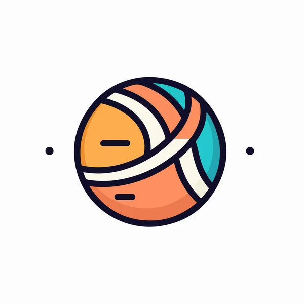 Ícono Voleibol Voleibol Deporte Símbolo Vector Plano Ilustración — Archivo Imágenes Vectoriales