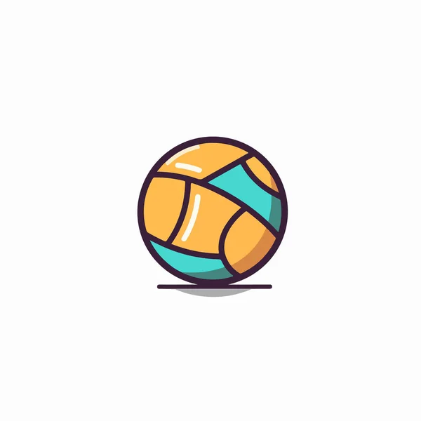 Icône Plate Balle Volley Ball Illustration Vectorielle — Image vectorielle