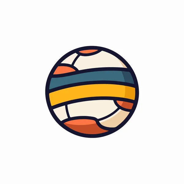 Волейбольная Линия Икона Стиля Заливки — стоковый вектор
