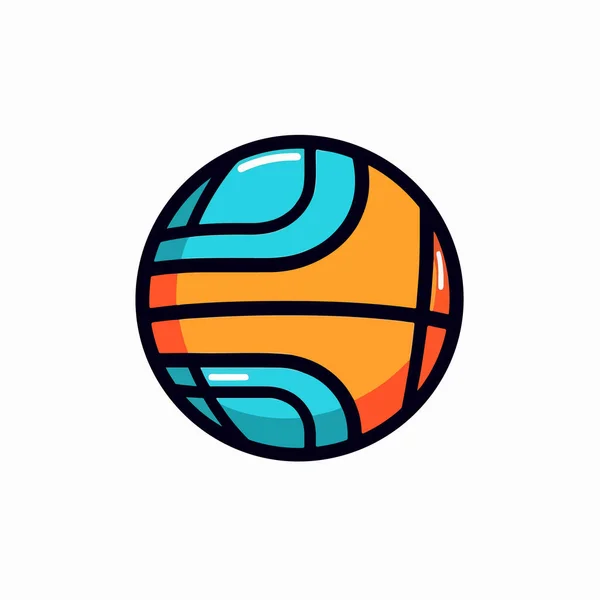 Baloncesto Bola Icono Vector Símbolo Deportivo Ilustración Símbolo Contorno Aislado — Vector de stock
