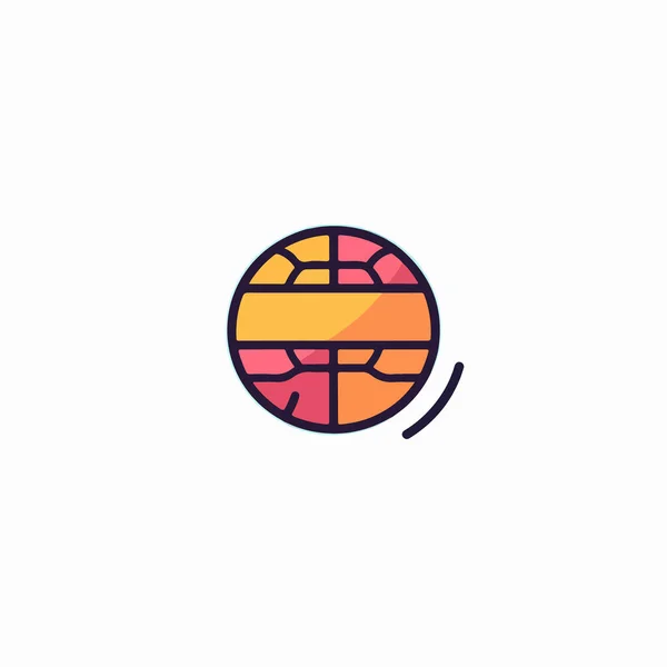 Дизайн Баскетбольной Иконы Векторная Иллюстрация Баскетбола — стоковый вектор