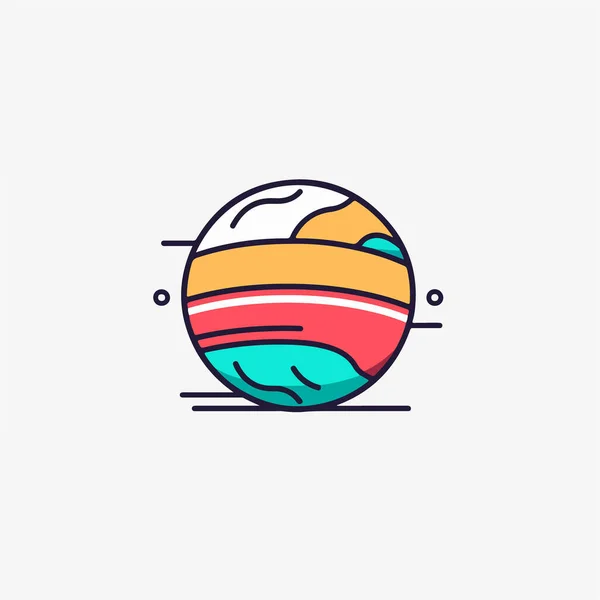 Икона Пляжа Пляжный Мяч Лето Отпуск — стоковый вектор